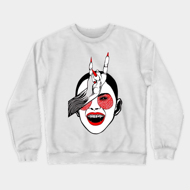 Horns Crewneck Sweatshirt by FUN ART